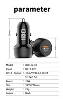 Para IBD superventas 3.1A Mini cargador móvil para coche carga rápida 3,0 carga rápida adaptador de coche USB único cargador de teléfono eléctrico