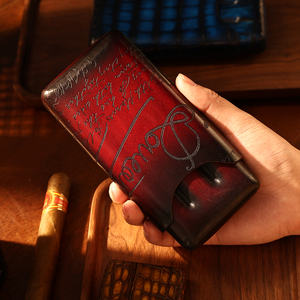 Caja de Cigarros de Cuero de Dos Piezas de Lujo Vintage ZENOS para Hombre, Resistente a la Humedad y Portátil, Regalo para el Día del Padre, Regalo Empresarial Personalizado - Product Image 2