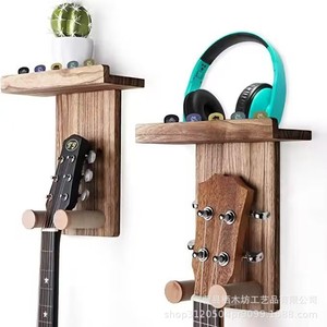 Estante de Pared para Guitarra de Madera Maciza, de Una Sola Capa, Color Retro, Estante de Almacenamiento para Sala de Estar - Product Image 4