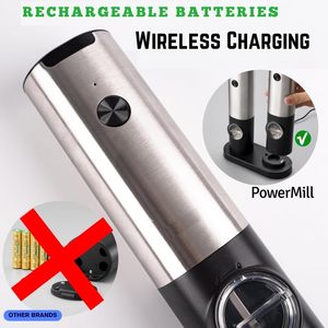 Juego de Molinillos de Sal y Pimienta Eléctricos de Cerámica con Batería de Litio y Alimentación USB, con Base Recargable, en Oferta - Product Image 2