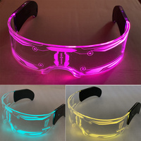 Promotion Lunettes Lumineuses LED Visière Électronique, Lunettes Lumineuses Technologie Créative, Lunettes LED de Fête Futuristes 7 Couleurs