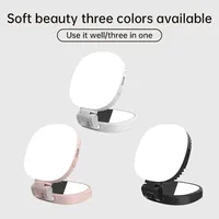 Lampe à selfie magnétique pour téléphone, miroir, anneau lumineux LED rechargeable, température bicolore noir et blanc, portable pour maquillage, vlog, vidéo