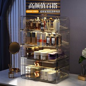 Caja de almacenamiento de cosméticos, organizador transparente a prueba de polvo para dormitorio, tocador, estante para lápices labiales y productos para el cuidado de la piel - Product Image 2