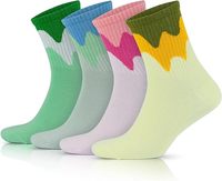 Chaussettes de cyclisme montantes tricotées en coton, élasthanne et polyester, respirantes, douces, décontractées, personnalisables, avec bord-côte à motif lettre, talon et bout renforcés