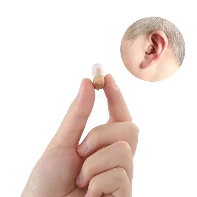 플라스틱 보청기 귀 소리 증폭기 조정 가능한 보청기 청각 장애인용 미니 내부 귀 보청기