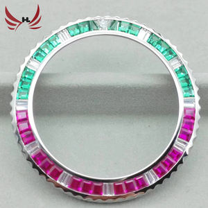 Pièces de <span class=keywords><strong>montre</strong></span> en acier inoxydable de haute qualité Water Ghost Moissanite, lunette en diamant argenté, compatible avec les montres de 40 mm pour <span class=keywords><strong>montre</strong></span> présidentielle - Product Image 1