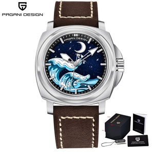 Pagani Design YS014 Sport Luxury Leather Strap Men's Automatic <b>Mechanical</b> <b>Watch</b> Stainless Steel Sapphire Glass Waterproof 10Bar - Product Image 1