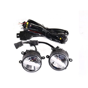 New 2pcs LED Fog Light Assembly LED DRL Car Universal Type 5000K-6000k LED Fog Lens Headlight Assembly 3 in 1 Fog Lights - Product Image 1