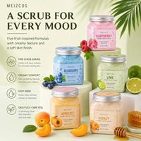 Gommage corporel exfoliant crémeux personnalisé 500g aux fruits (Myrtille, Framboise, Abricot, Citron Vert, Miel) pour une peau douce et lisse au quotidien