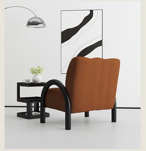 Sillón Moderno de Tela Color Chocolate, Sillón de Descanso con Respaldo Alto, Sofá Cama para Apartamento, Hotel, Sala de Estar - Product Image 5