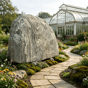 Pierre de jardinage décorative en granit veiné naturel, grande roche verticale pour aménagement paysager extérieur, parcs et entrées de villas - Product Image 6