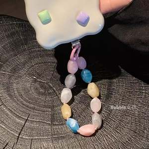 Conejo Rosa naranja para Love Star Cuenta de plástico Cordón para teléfono móvil Cadena de accesorios para teléfono celular tejida ecológica con mate de resina - Product Image 5