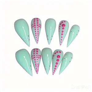 <span class=keywords><strong>เล็บ</strong></span>ปลอมทำมือทรงกรงเล็บมังกรยาวพิเศษ สีเขียวมรกต ลายแม่มดป่าสไตล์โกธิค ใช้ซ้ำได้ ปลายแหลม ขายส่ง - Product Image 1