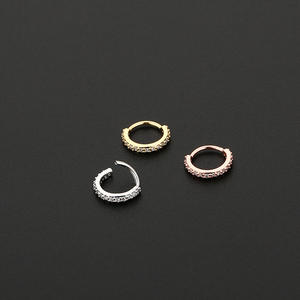 Anneaux <span class=keywords><strong>de</strong></span> segment élevé en Zircon AB, cerceau en titane G23 AB, 1 paire, bagues <span class=keywords><strong>de</strong></span> <span class=keywords><strong>nez</strong></span> à septum, Dys en spirale, bijoux perforés - Product Image 3