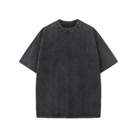T-shirts en coton JKM 2026 pour hommes, coupe oversize unisexe, manches courtes, décontractés, amples, lavés, couleur unie, basiques