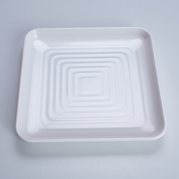 88799 Ensemble de vaisselle carrée nordique, plat plat, disque ondulé, vaisselle en mélamine blanche, vaisselle durable, vaisselle de haute qualité, restaurants
