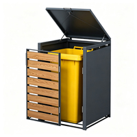 Poubelle de rangement rectangulaire en métal MAX pour extérieur, 240L, design moderne et luxueux, écologique, pour usage commercial