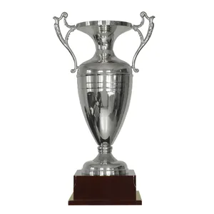 Yiwu Collection silver soccer trophy cup with ball trophy souvenirs silver trophies medals & plaques