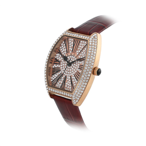 Luxury Tonneau Barrel Shape Ladies <b>Watch</b>, <b>Custom</b> <b>Logo</b> Genuine Leather Strap Fashion Women Wrist <b>Watch</b> - Product Image 2