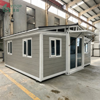 Maison conteneur préfabriquée de luxe 20ft 40ft, toit personnalisé, mini-cabane pliable, maisons conteneurs modulaires extensibles avec salle de bain