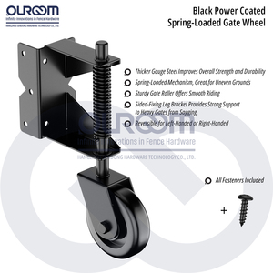 Vinyl hàng rào cổng bánh xe thép bền kẽm tráng dễ dàng cài đặt hàng rào cổng phần cứng bánh xe - Product Image 3