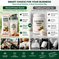 Protéine d'Amande en Sachet Individuel 30g – Poudre Protéinée Végétale Végane pour la Salle de Sport, l'Hôtel, les Voyages – Pour Propriétaires de Marques et Distributeurs