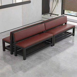 Soft Upholstered Sofa Backrest Chairs Picnic Chairs Long <b>Benches</b> for Rest Area Barber Shop Waiting Chairs Backrest <b>Benches</b> - Product Image 1