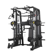 Station d'entraînement de fitness intégrée avec machine Smith à conception convergente et pile de poids pour l'entraînement de force en salle de sport