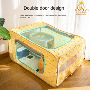 EUR PET Tente pliable portable pour animaux de compagnie, respirante, en tissu Oxford, avec <span class=keywords><strong>fermeture</strong></span> éclair, pour extérieur - Product Image 1