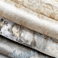 Tissu de rideau bleu bronzé, textile de maison, tissu de rideau de luxe jacquard avec fil lurex doré, matériau supplémentaire pour rideaux de salon