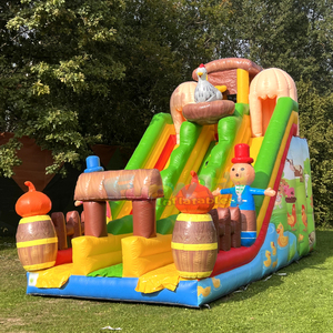 Dual lane outdoor party jumpers large bouncy castle toboggan gonflable <b>inflatable</b> farm slide for kids - Product Image 4