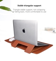 2026 Tas Laptop Kulit PU 3 in 1 Baru Dengan Penyangga Magnetik Tahan Air Untuk Notebook Komputer 13 14 15 16 Inch Dengan Alas Mouse