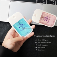 Vaporisateur de parfum rechargeable en plastique de type carte 45 ml pour savon liquide, alcool et produits chimiques, avec étiquette personnalisée, élimine 99,99 % des germes
