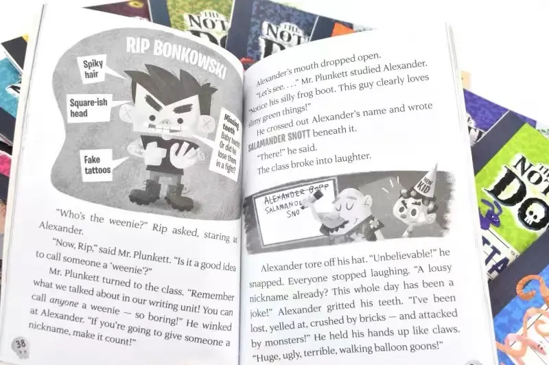 סניפי סדרה 14 כרכים המחברת של סניפי אבדון ספרי סיפורים לילדים קטנים קוראים