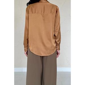 Camisas Casuales de Satén de Visón al por Mayor, Talla Única, Cuello Alto, Estampado Sólido, Patrones de Patchwork, Algodón Poliéster, Logotipo Personalizado - Product Image 1