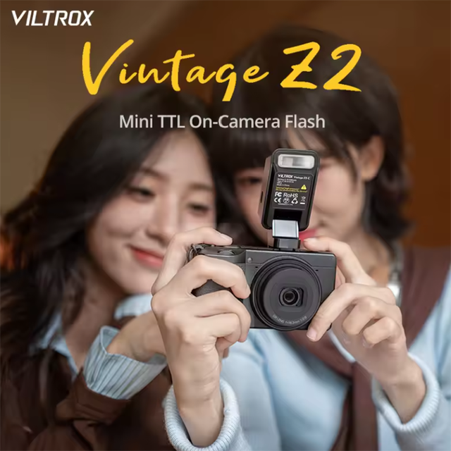 Viltrox Vintage Z2 Mini TTL On-Camera Flash Foldable Speedlite with Diffuser Quick-Mount Hot Shoe for Sony Canon Nikon Fujifilm