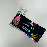Étiquettes autocollantes en acrylique holographiques personnalisées, sensibles à la chaleur, pour médicaments 10ml 20ml 30ml avec colle forte