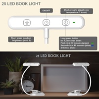 Nouvelle lampe de bureau LED à clipser pour la lecture de livres, de partitions et de musique - Lampe de nuit pour salon, batterie au lithium, CRI élevé 80-89