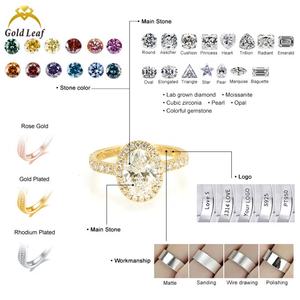 Anillo de Lujo de Oro Blanco de 14K/18K con Diamante Cultivado en Laboratorio, Corte Ovalado, Certificado IGI, Personalizable con Hoja de Oro, para Bodas y Fiestas - Product Image 4