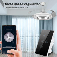 Lampe de plafond Wifi Tuya, murale, US 110V, commande marche/arrêt, vitesse, variateur tactile intelligent, interrupteur de ventilateur pour Alexa Google Home