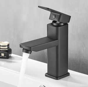 Thiết kế hiện đại màu đen thép không gỉ phòng tắm lưu vực vòi duy nhất-lỗ gắn kết với xử lý đơn bán Hot - Product Image 2