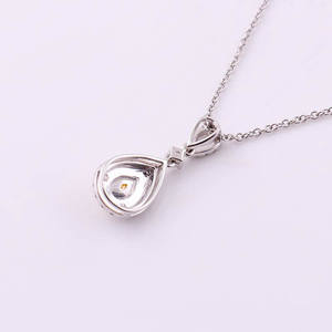 مجموعة الزفاف المتاحة مركز الكمثرى حية الماس الأصفر الذهب الأبيض قلادة قلادة المجوهرات العالية - Product Image 3