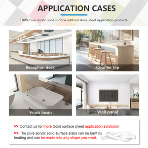 Nhà Máy Giá corians Trắng rắn bề mặt tấm nhựa acrylic Đá Nhân Tạo tinh khiết Acrylic bề mặt rắn trên bán - Product Image 6