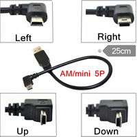 Cable Corto de 2 m Macho a Macho USB 2.0, Adaptador USB Mini de 5 Pines, Cable Trenzado con Función de 2A, Hecho de Cobre Puro
