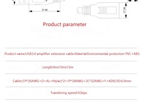 Câble usb 3.0 noir mâle vers femelle avec IC GL3523, 2-8m, en stock