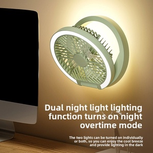Ventilateur USB rechargeable pour la maison avec affichage numérique, réglage de l'angle, faible bruit, portable, pour le camping en plein air, ventilateur de bureau - Product Image 5