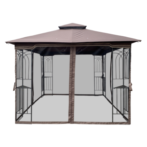 Gazebo Moderno para Patio Exterior OEHOME de 10x10, Carpa con Techo Doble Ventilado, Mosquitera Desmontable, Estructura de Acero Impermeable - Product Image 6