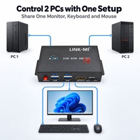 Commutateur KVM HDMI 2 ports USB 3.0 4K60 UHD pour 2 ordinateurs partageant clavier, souris et moniteur