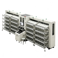 Solution robotisée de tri de colis pour entrepôt logistique Poshysmart, trieur de colis personnalisé à 50-200 canaux avec porte de protection et chariot