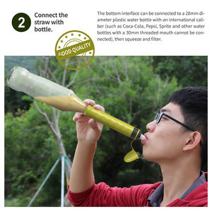 Paille filtrante à eau portable Coolway X02, <span class=keywords><strong>bouteille</strong></span> <span class=keywords><strong>de</strong></span> camping avec filtration en fibre <span class=keywords><strong>de</strong></span> <span class=keywords><strong>carbone</strong></span> à ultrafiltration pour une utilisation en extérieur en toutes saisons - Product Image 4